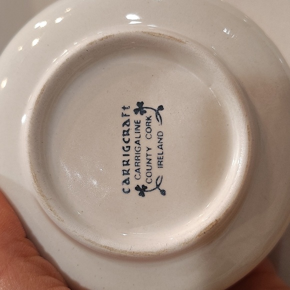 Carrigcraft County Cork Ireland creamer sugar clover print white green gold rim - Picture 12 of 13
